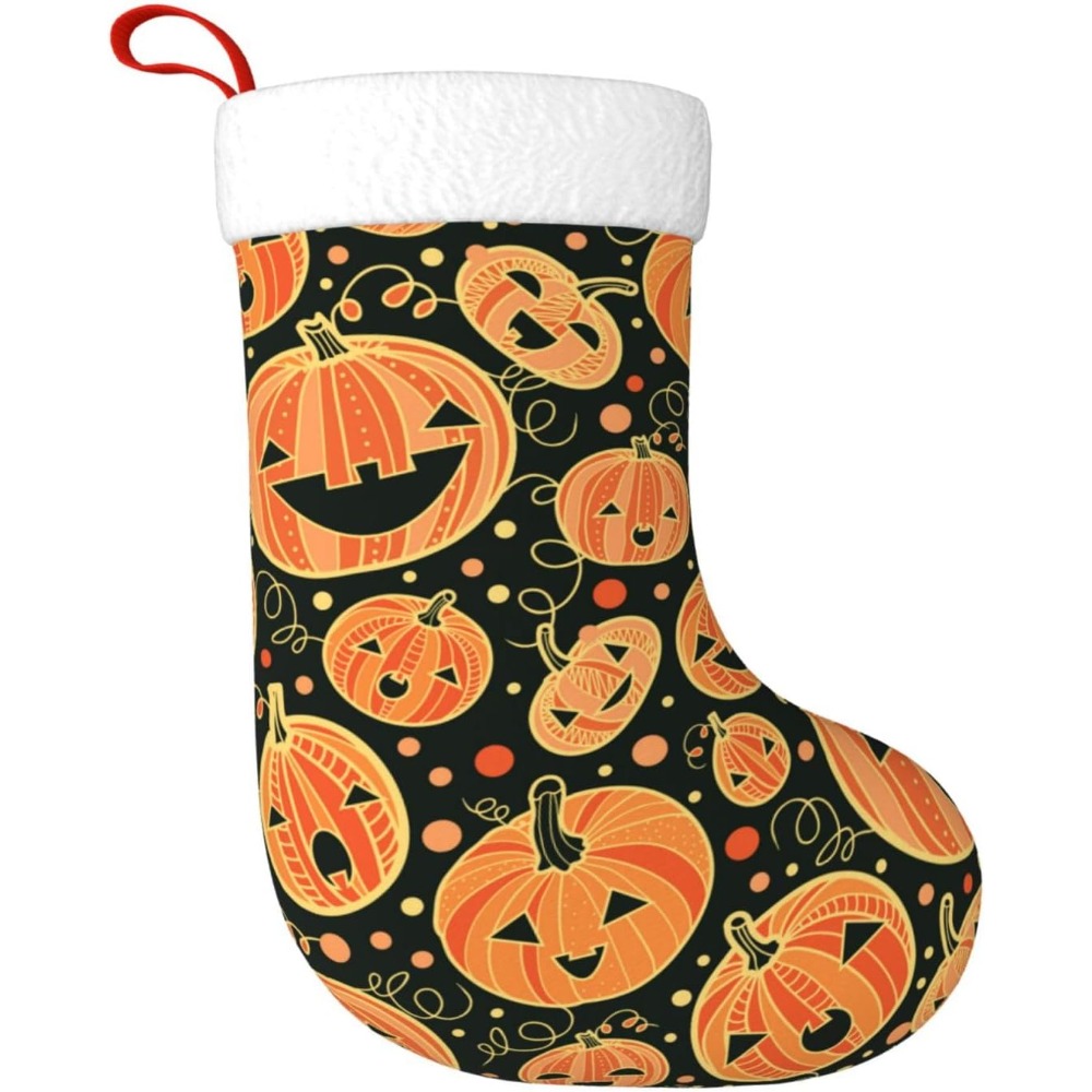 Christmas Stocking Hanging - Halloween Pumpkin Christmas Stockings Hanging Decoration