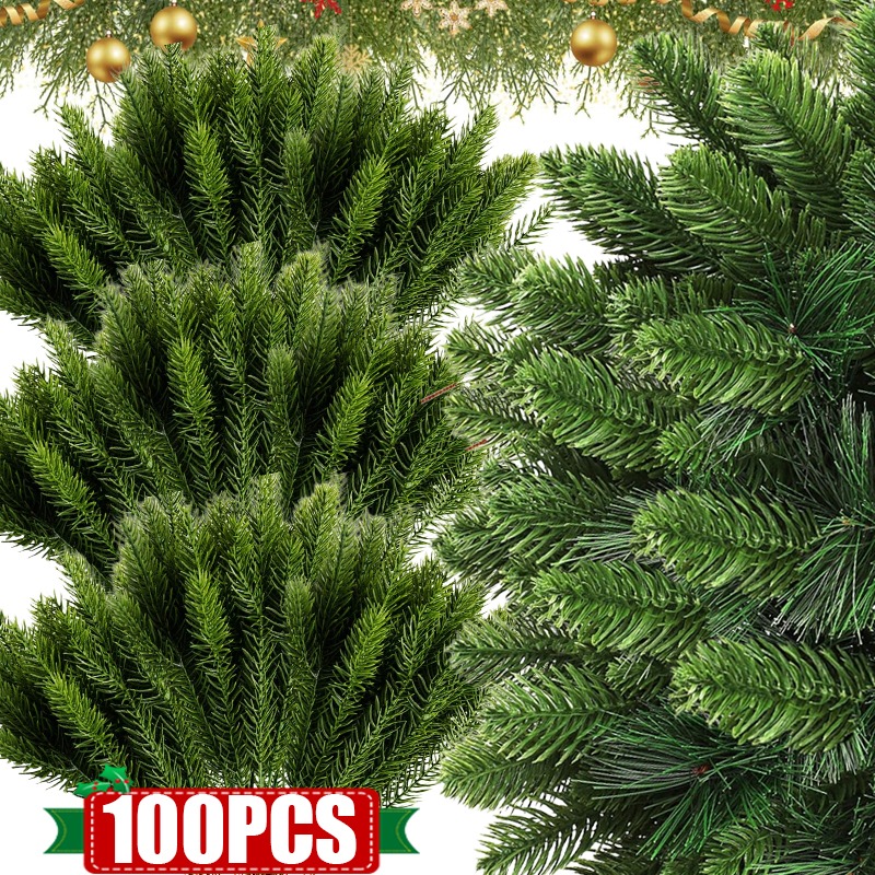 Christmas Wreath Fake - Christmas Artificial Pine Needles Branches Fake