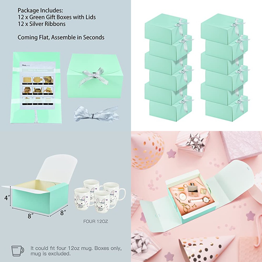 12 Sets Turquoise Green Gift B - Gift Box Wrap Set recensie en prijs
