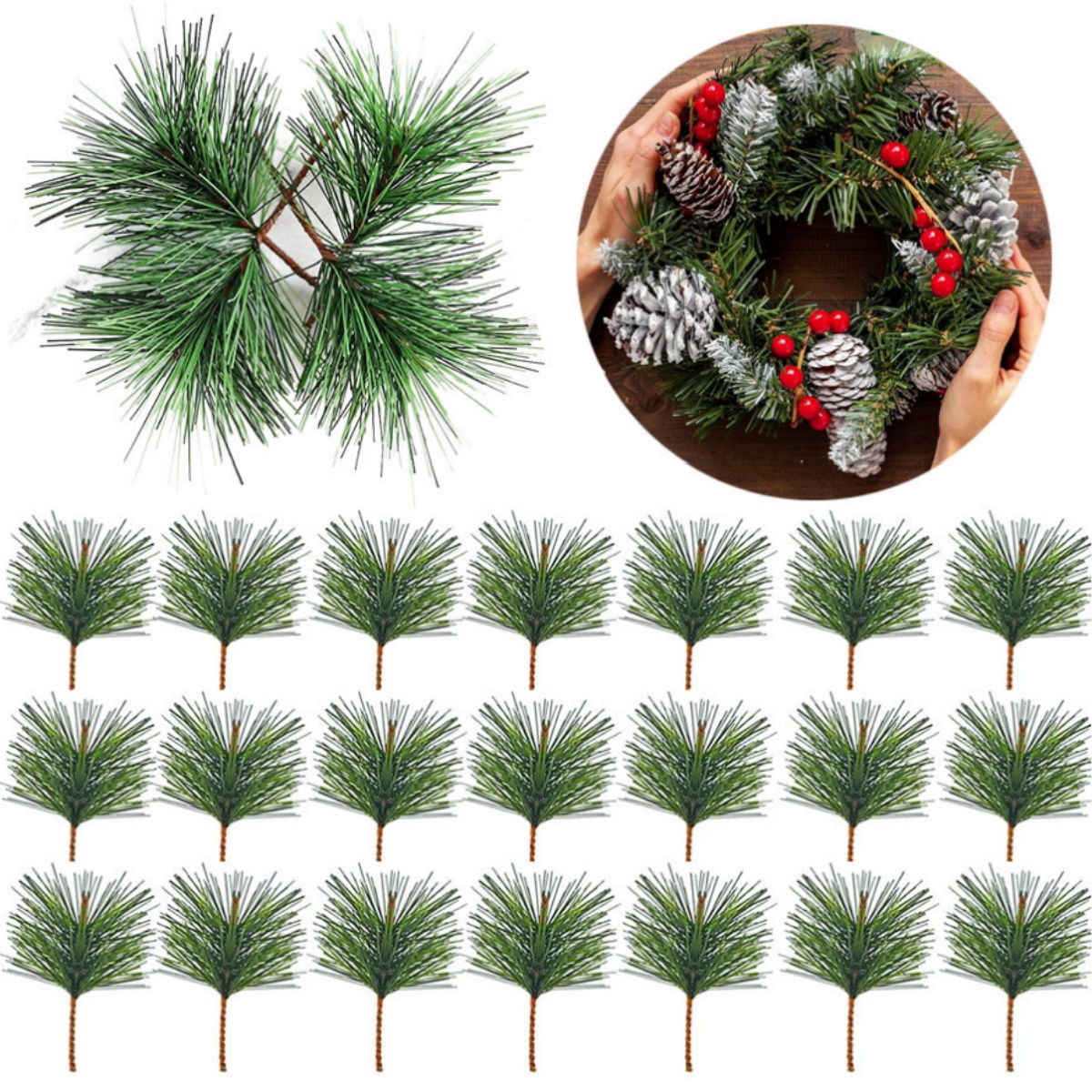 10-100pcs Artificial Green Pin - Christmas Wreath Fake recensie en prijs