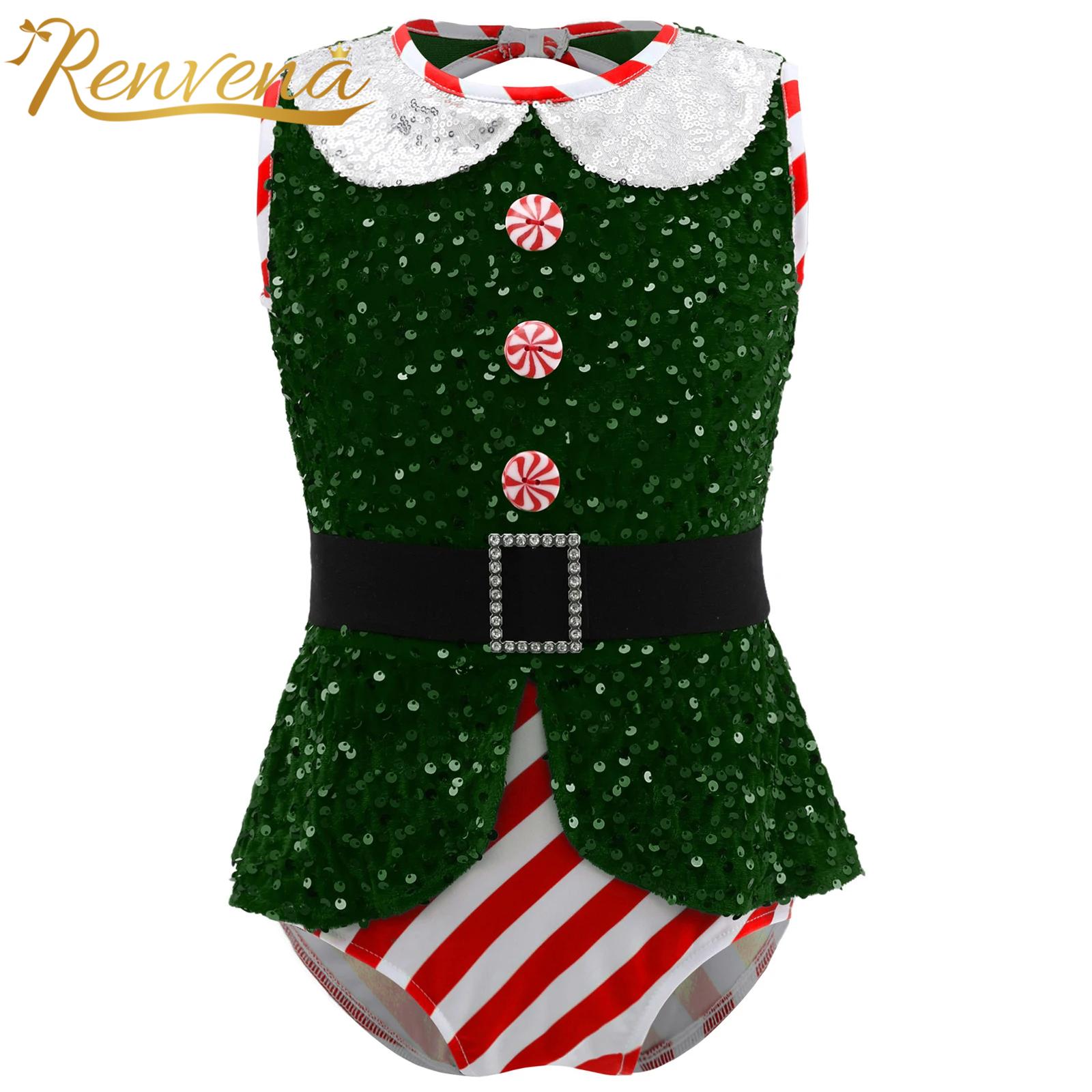 Girls Sparkly Sequins Jumpsuit - Elf Costume Christmas recensie en prijs
