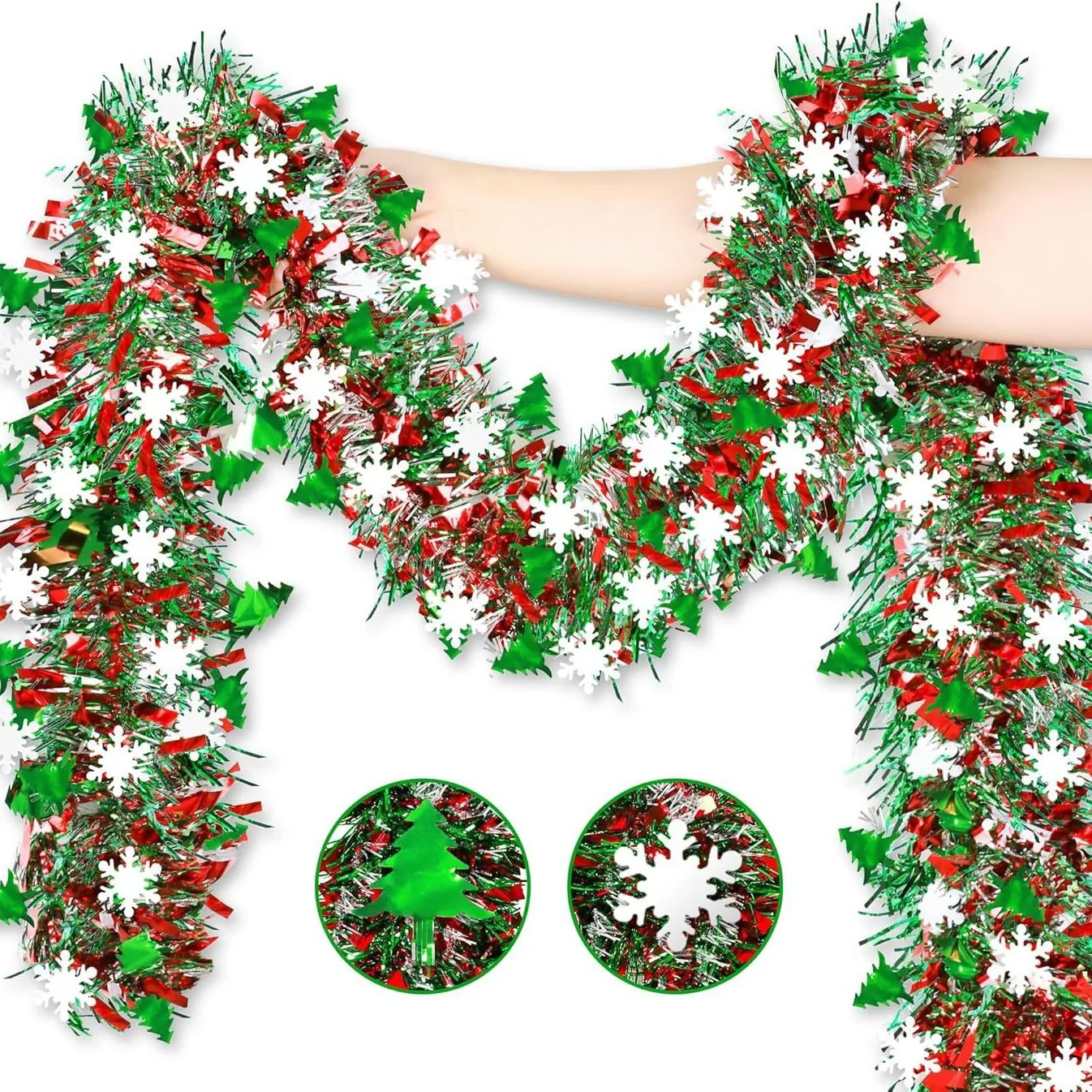 2M Christmas Snowflake Tinsel  - Tinsel Garland Decoration recensie en prijs