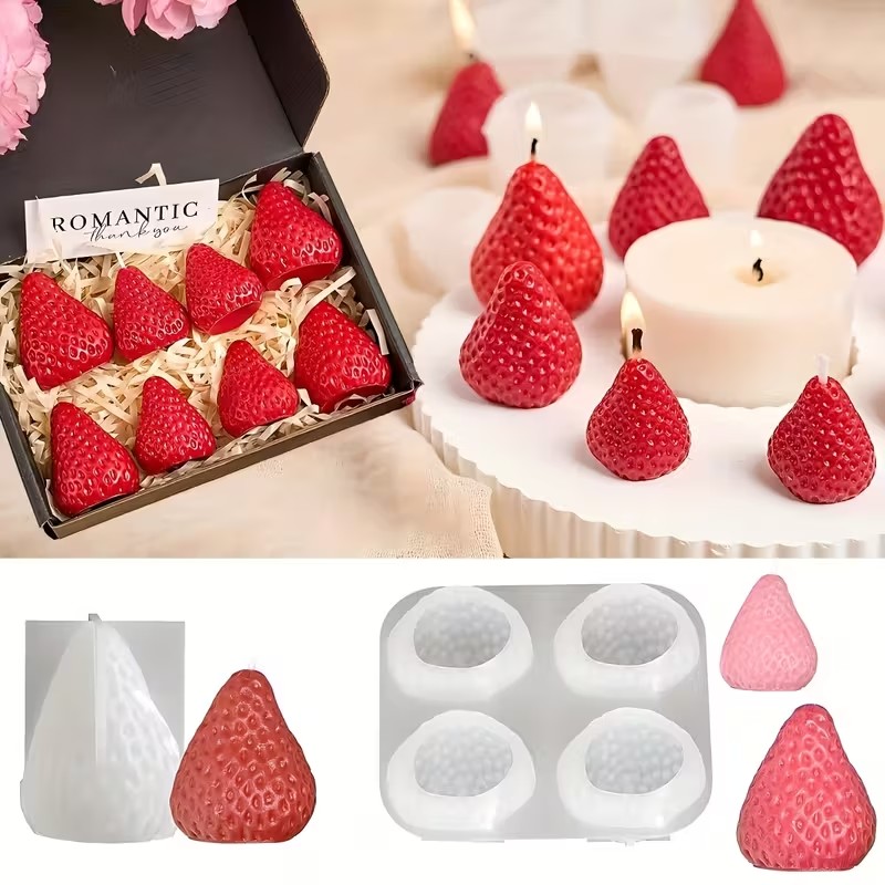 Strawberry Silicone Candle Mol - Holiday Candle Set recensie en prijs