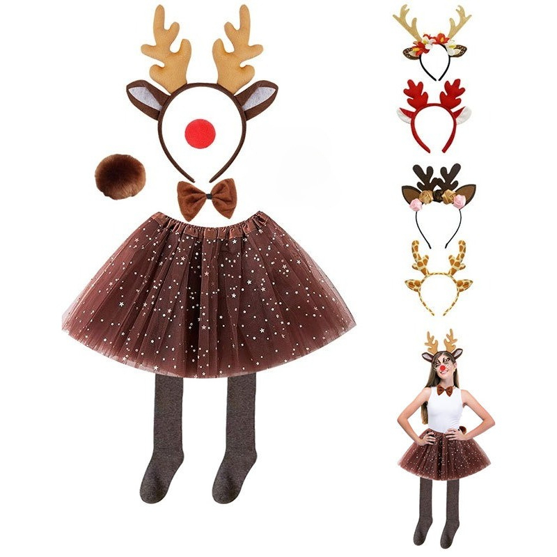 Reindeer Costume Set Tutu Skir - Reindeer Antlers Headband recensie en prijs