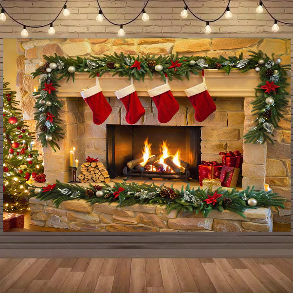 Christmas Photography Backdrop - Christmas Stocking Hanging recensie en prijs