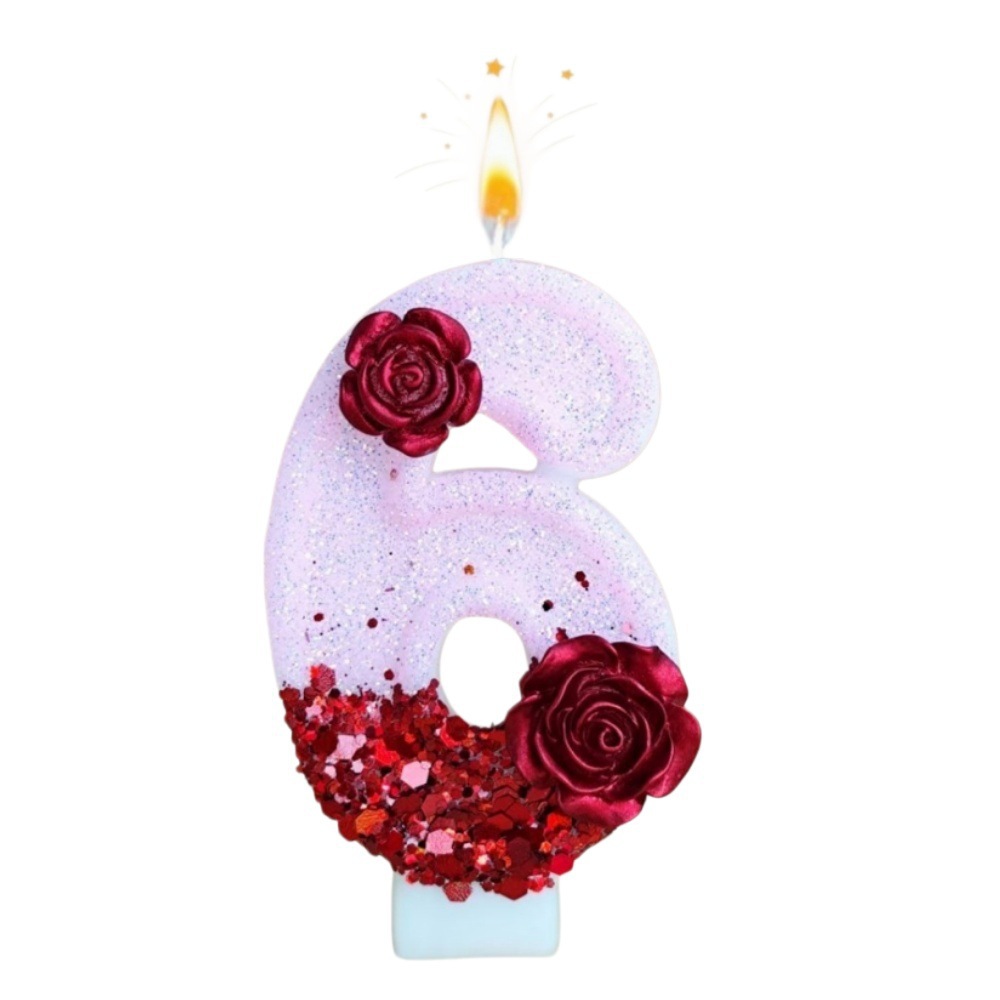 Number Pink Glitter Red Rose F - Holiday Candle Set recensie en prijs