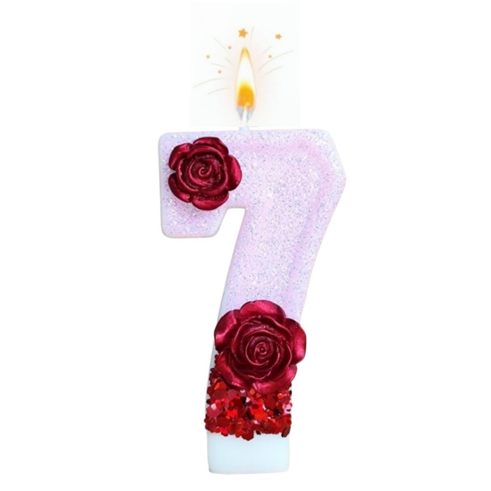 Number Pink Glitter Red Rose F - Holiday Candle Set recensie en prijs
