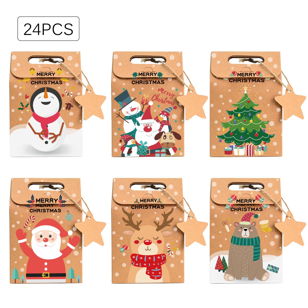 6/12/24Pcs  Christmas Kraft Pa - Advent Calendar Gift recensie en prijs
