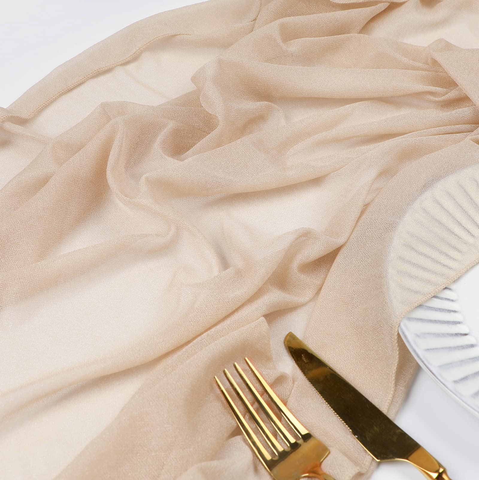 Beige Table Runner Chiffon Tab - Christmas Table Runner recensie en prijs
