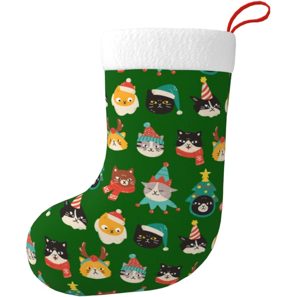 Cute Cats Green Christmas Stoc - Christmas Stocking Hanging recensie en prijs